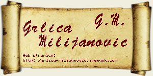 Grlica Milijanović vizit kartica